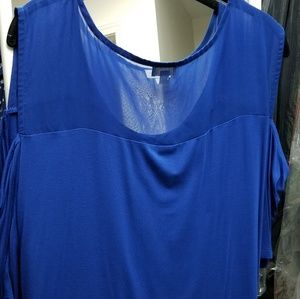 Rich Royal Blue Cold Shoulder Tee 26/28